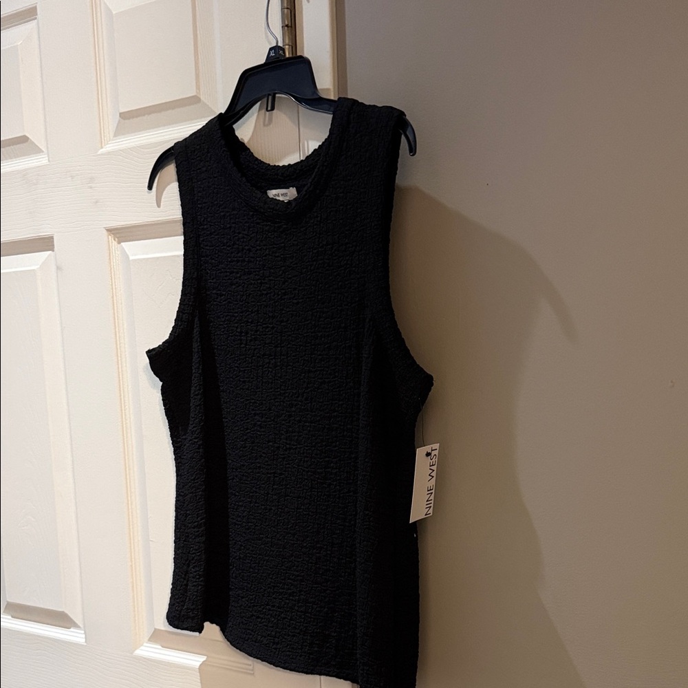 Nine West Textured Black Muscle Tee